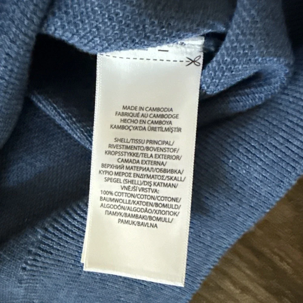 Polo Ralph Lauren Quarter Zip Men Large Blue Cotton Pony Logo Pullover